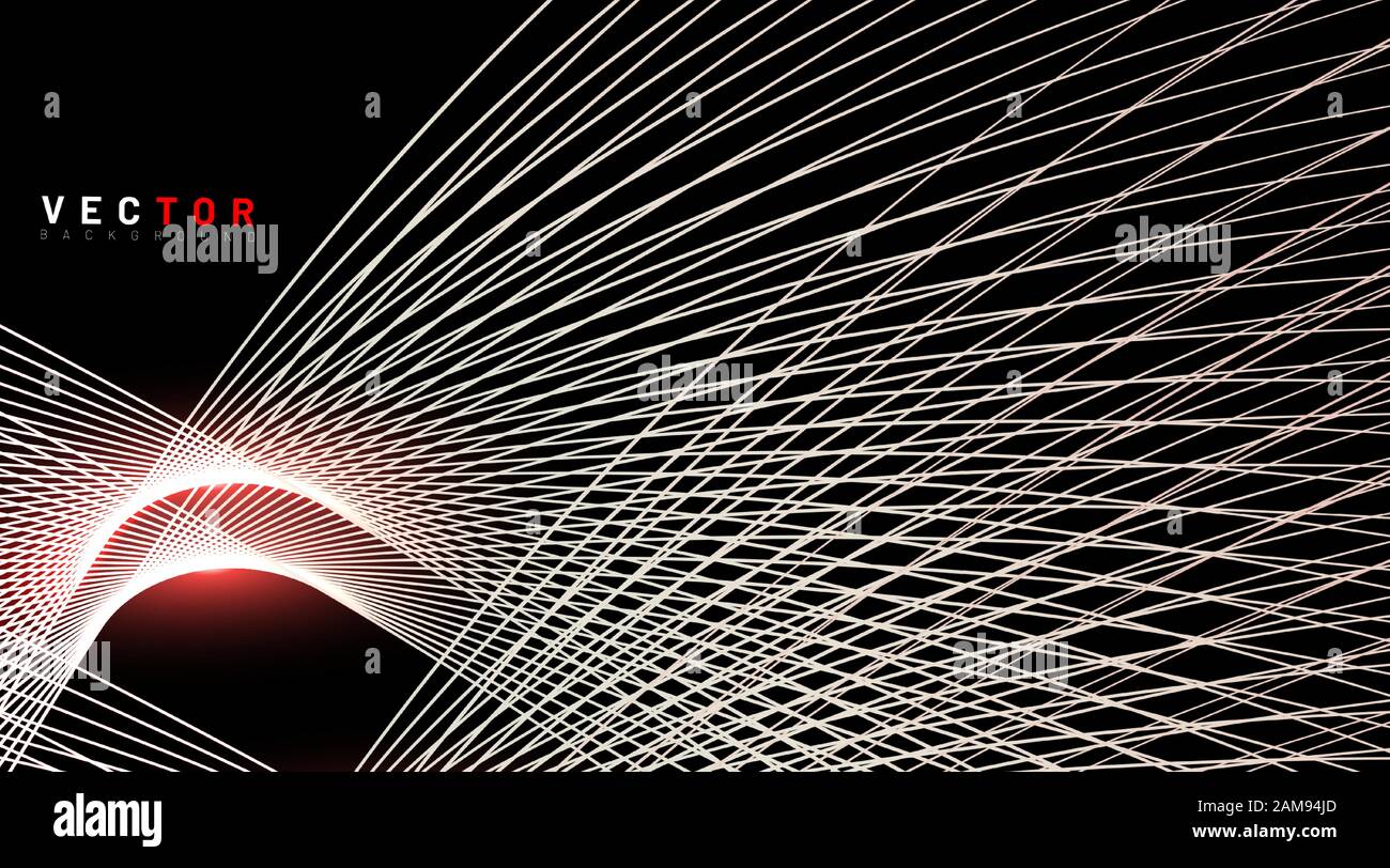 abstract vector background. curved lines on a black background. design technology. New texture for your design. Stock Vector