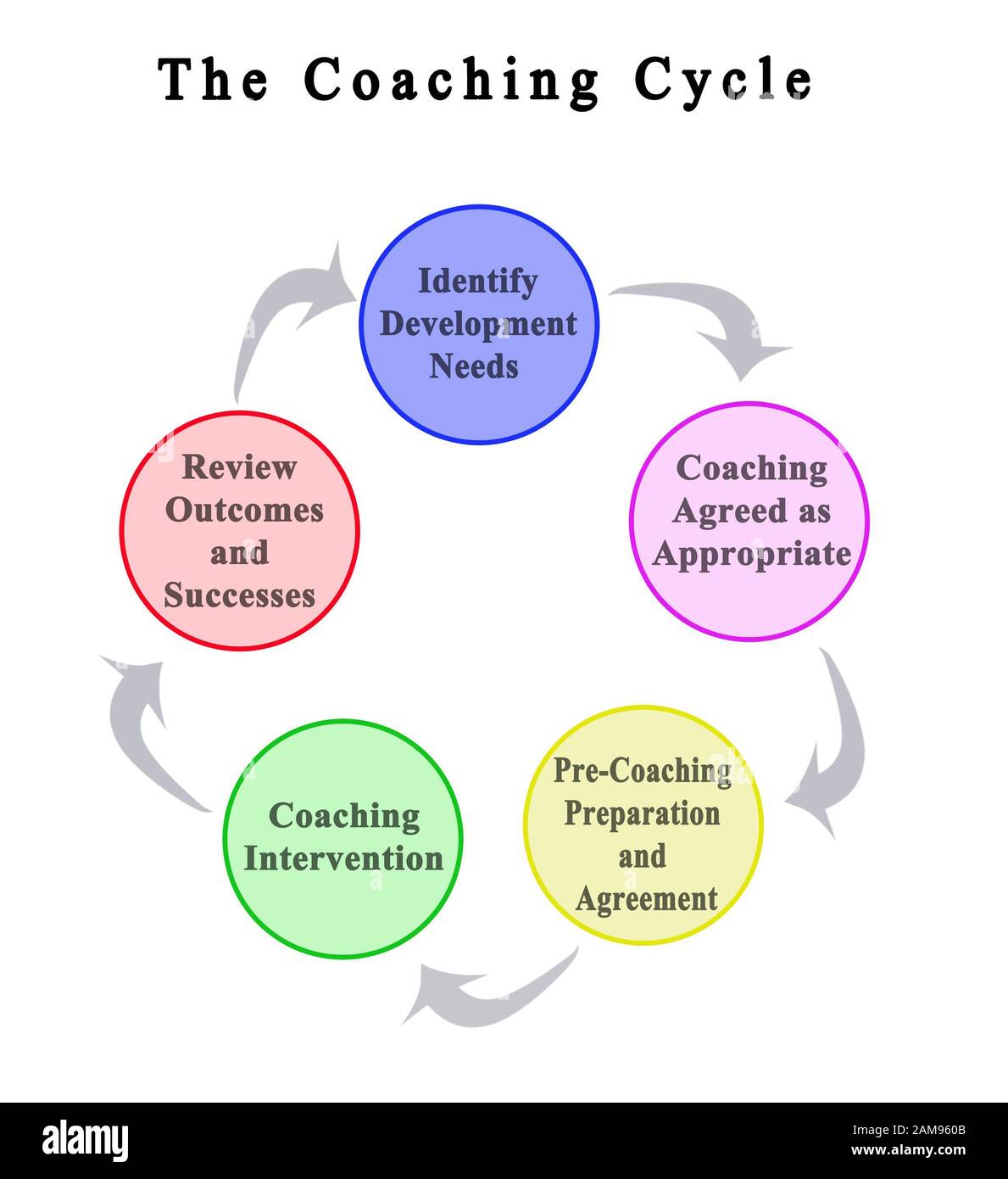 Five components of Coaching Cycle Stock Photo Alamy