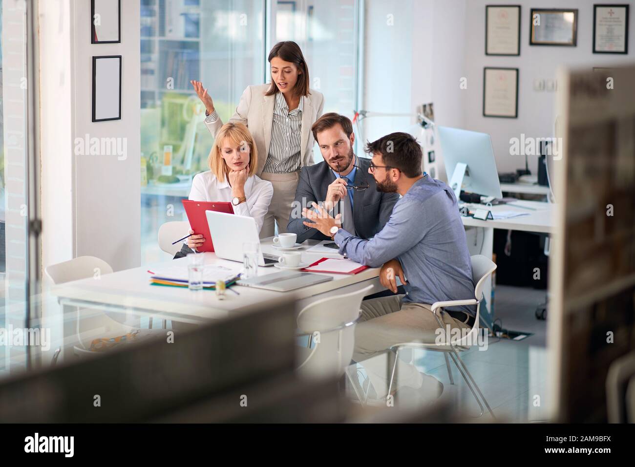 Young business people at work.Business team in office  working. Stock Photo