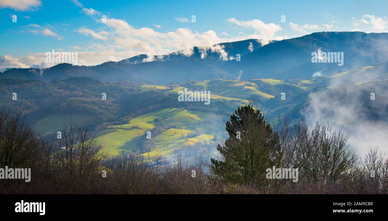 mountain Schönberg above the city of Freiburg in the black forest in germany Stock Photo