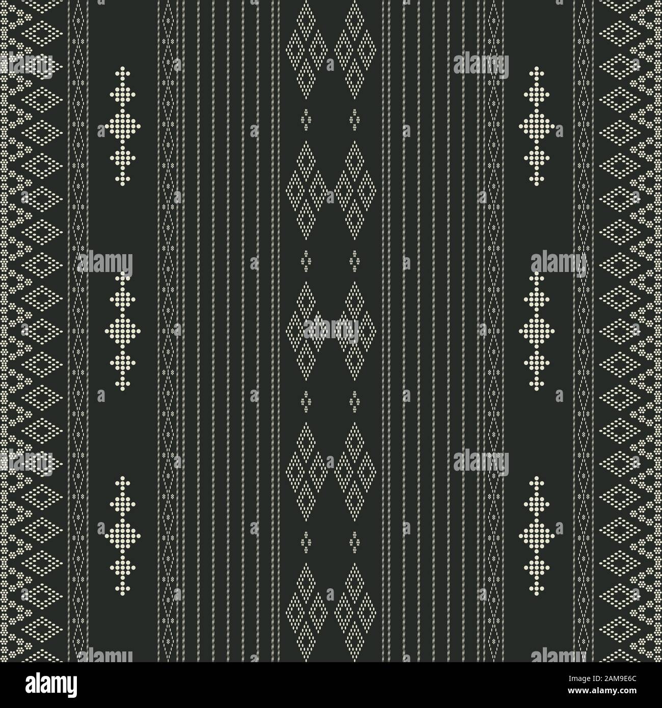 Creative design cloth vertical pattern. Tribal ethnic ornament seamless pattern. Colorful vector illustration. Ethnic motif batik for textile Stock Vector
