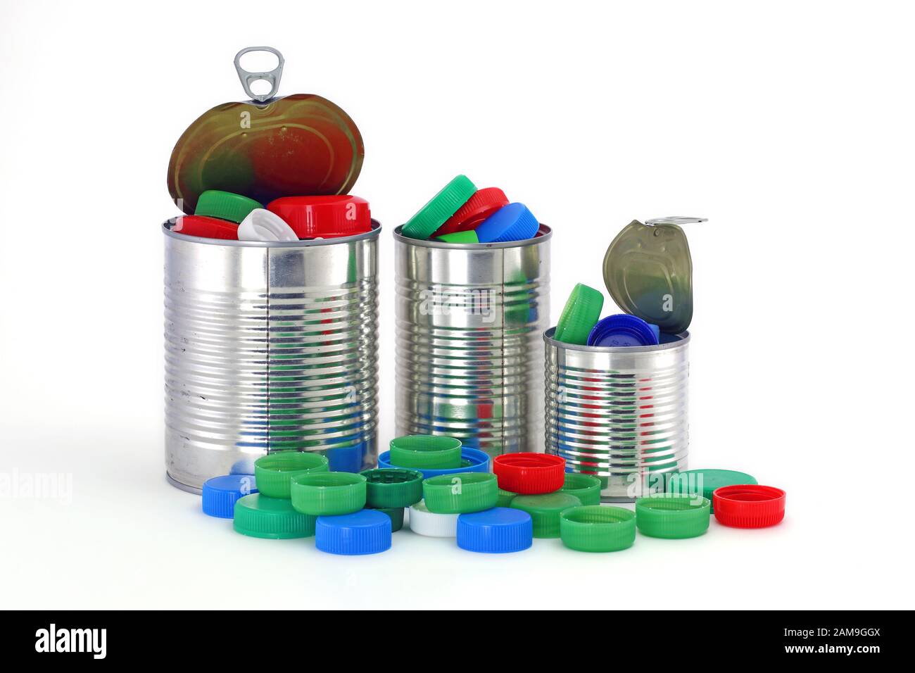 Recyclable waste, plastic bottle, packaging, tin can Stock Photo Alamy