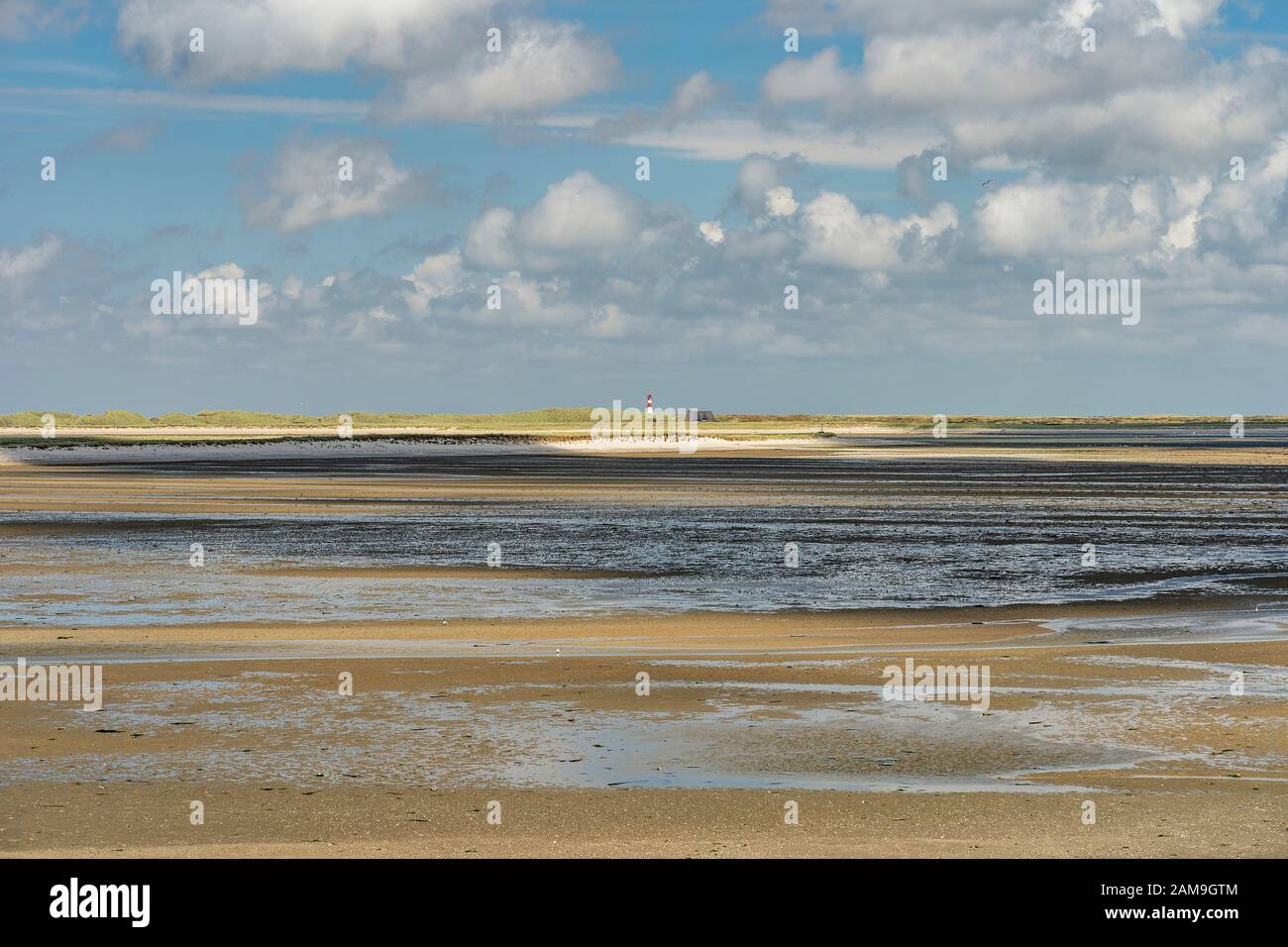 Sylt - View to Wadden Sea and the Lighthouse East-List, Schleswig-Holstein, Germany, 09.06.2019 Stock Photo