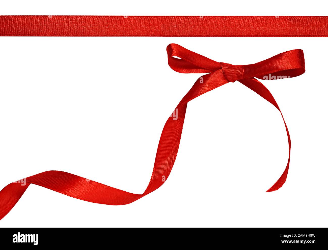 Red bow isolated on white background Stock Photo