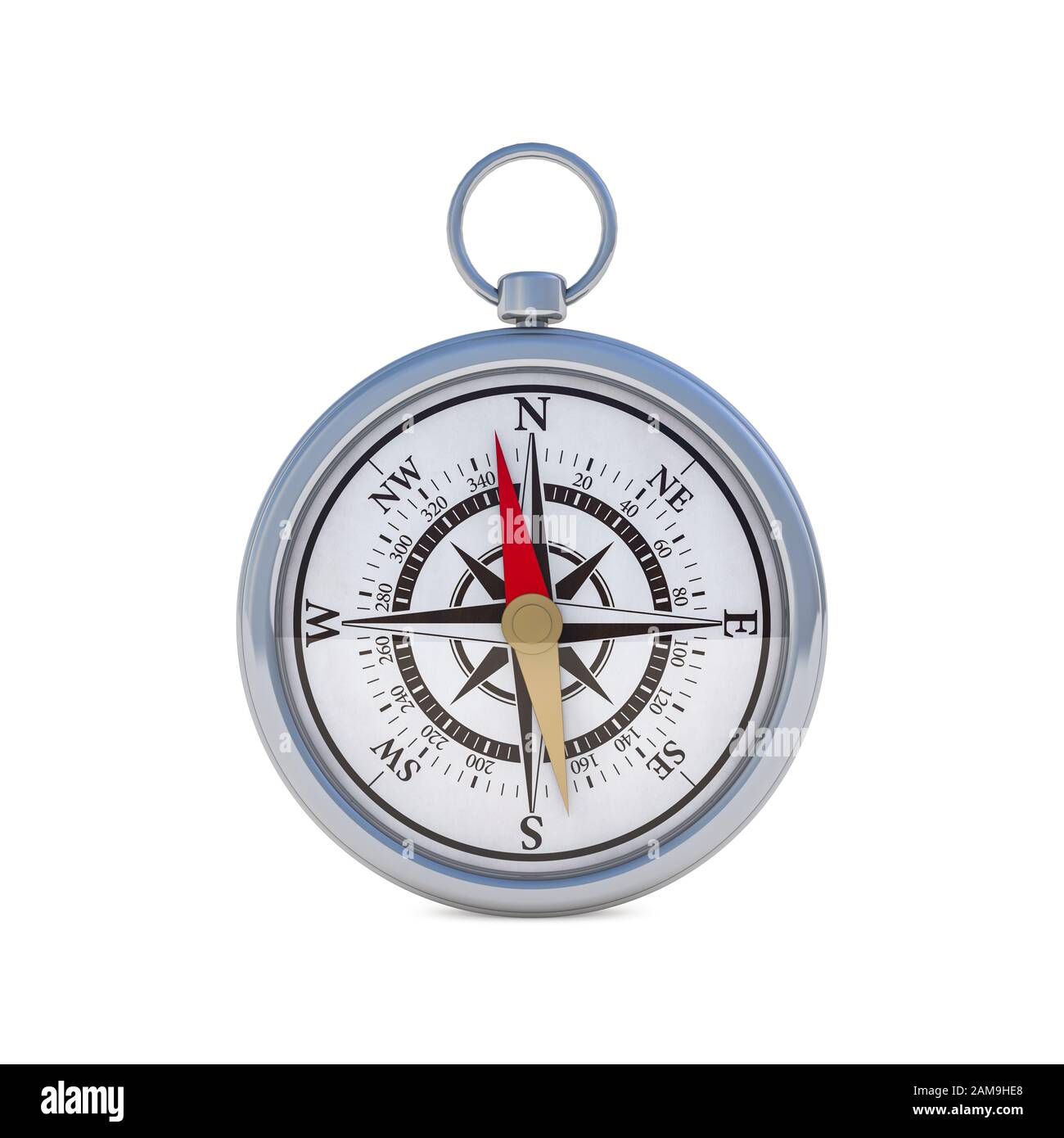 Vintage compass isolated on white background. 3D rendering Stock Photo ...