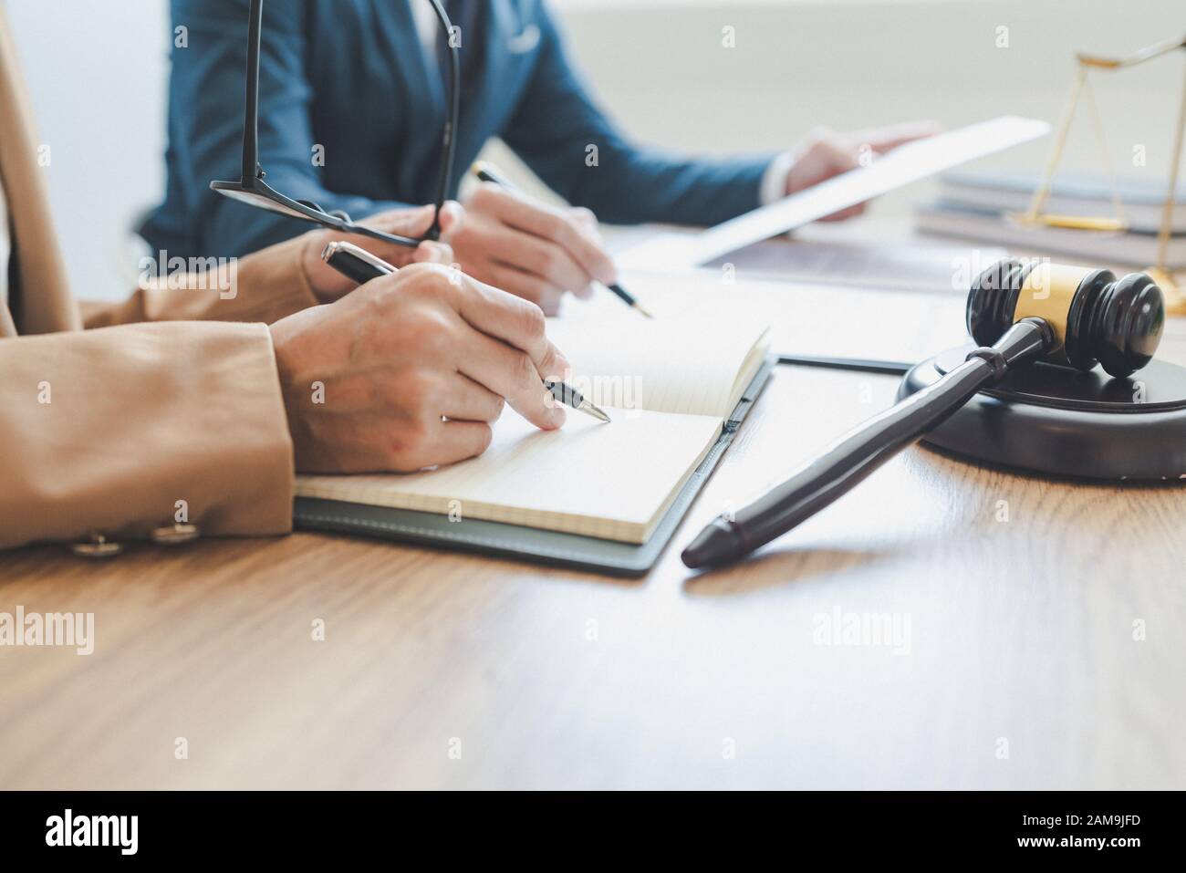 Lawsuit and justice concept, Lawyer working with partner at law firm