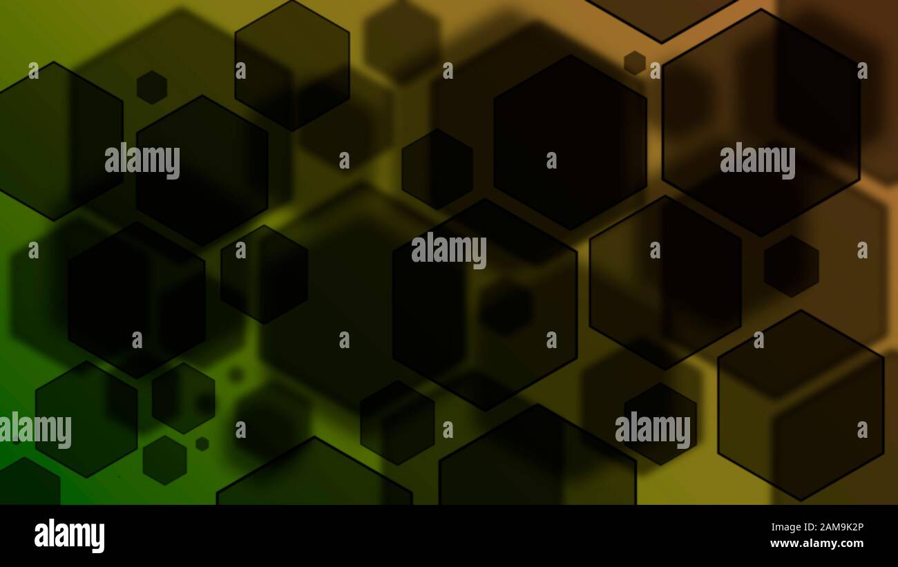 Black green hexagons background illustration hi-res stock photography ...