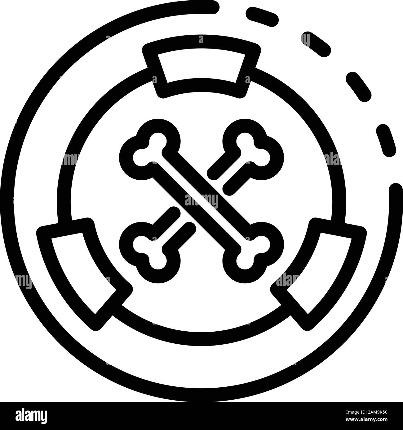 Hazard radiation icon, outline style Stock Vector