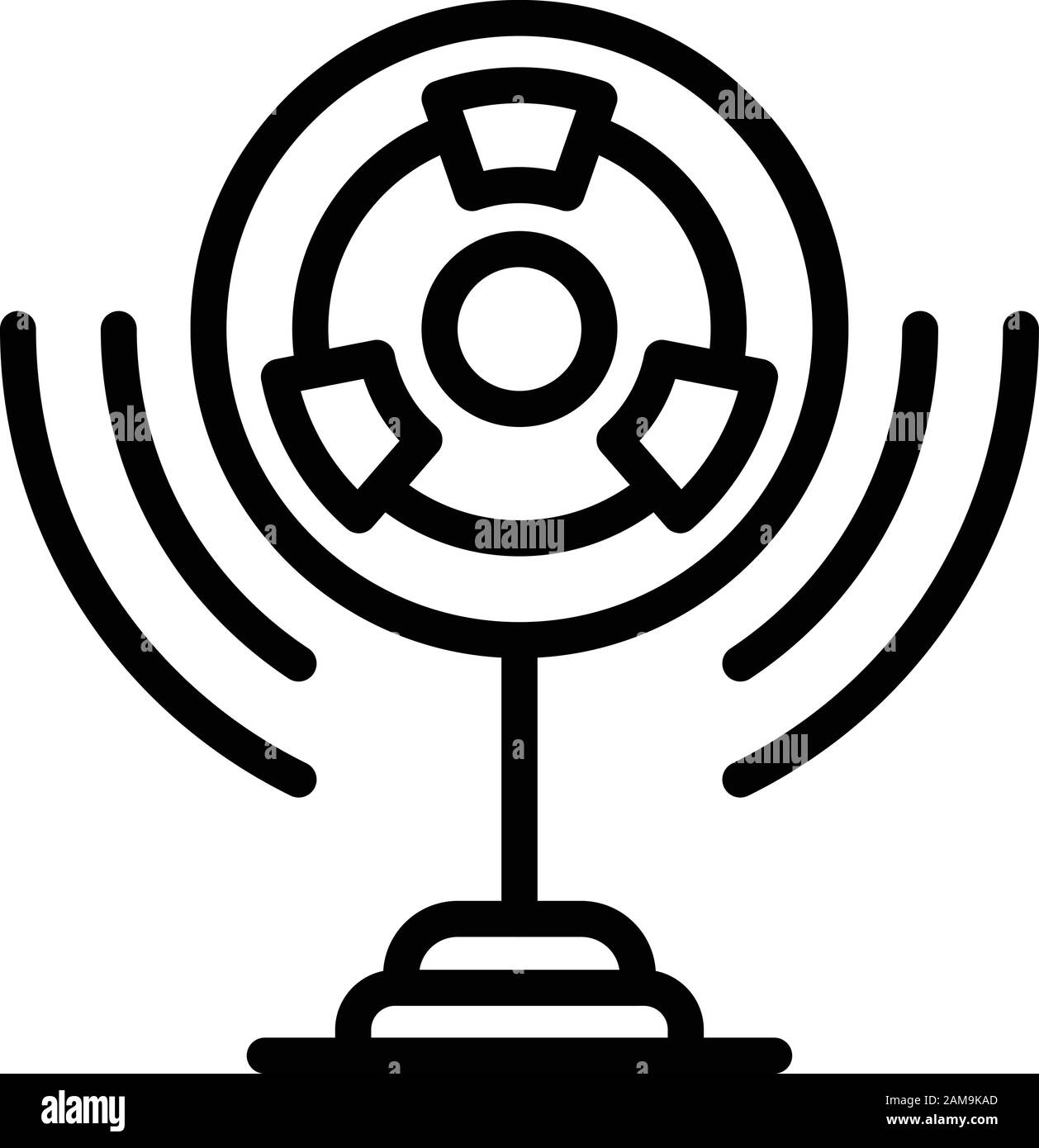 Atomic signal icon, outline style Stock Vector