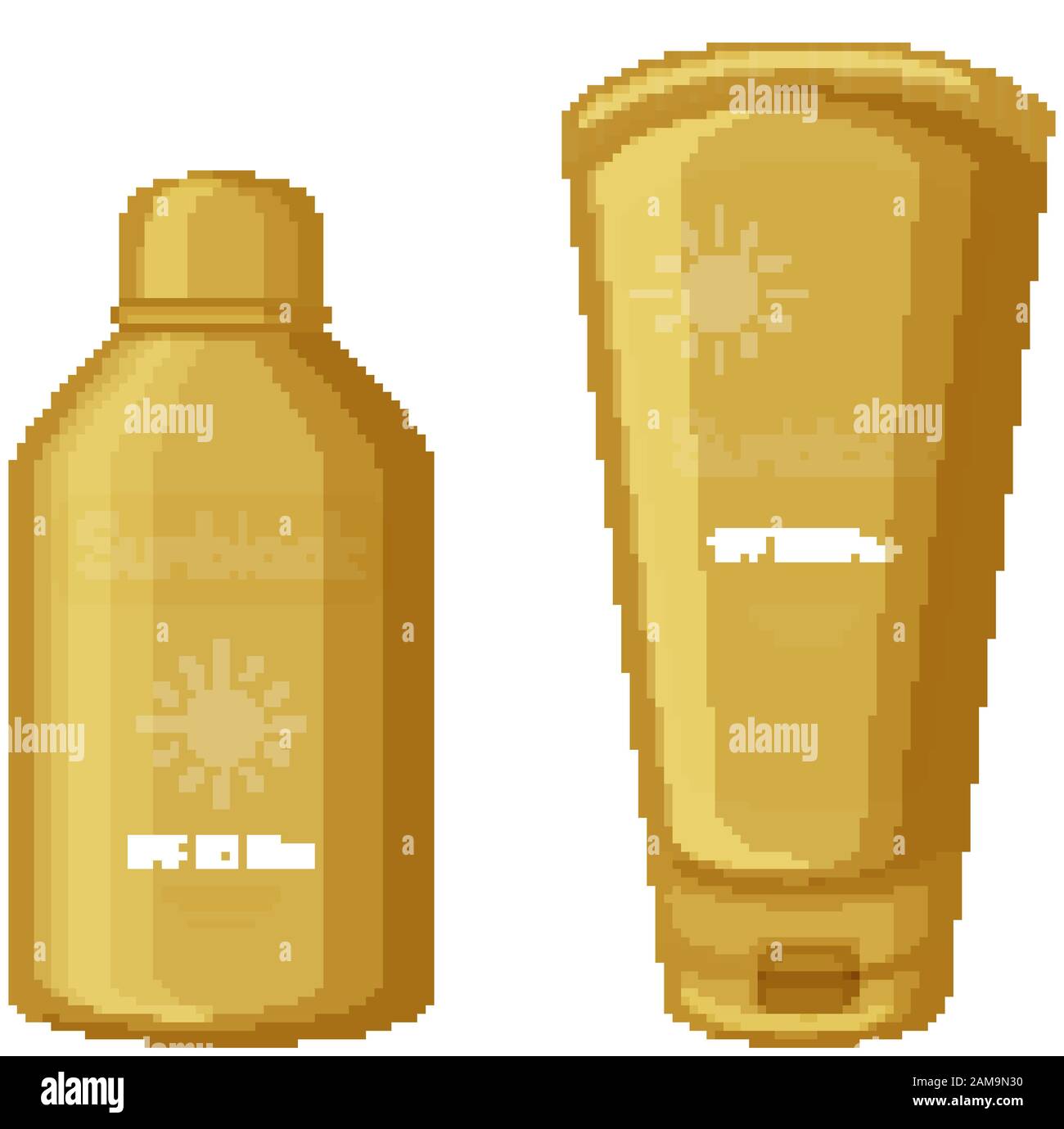 Isolated suntan lotions in bottle and tube illustration Stock Vector ...