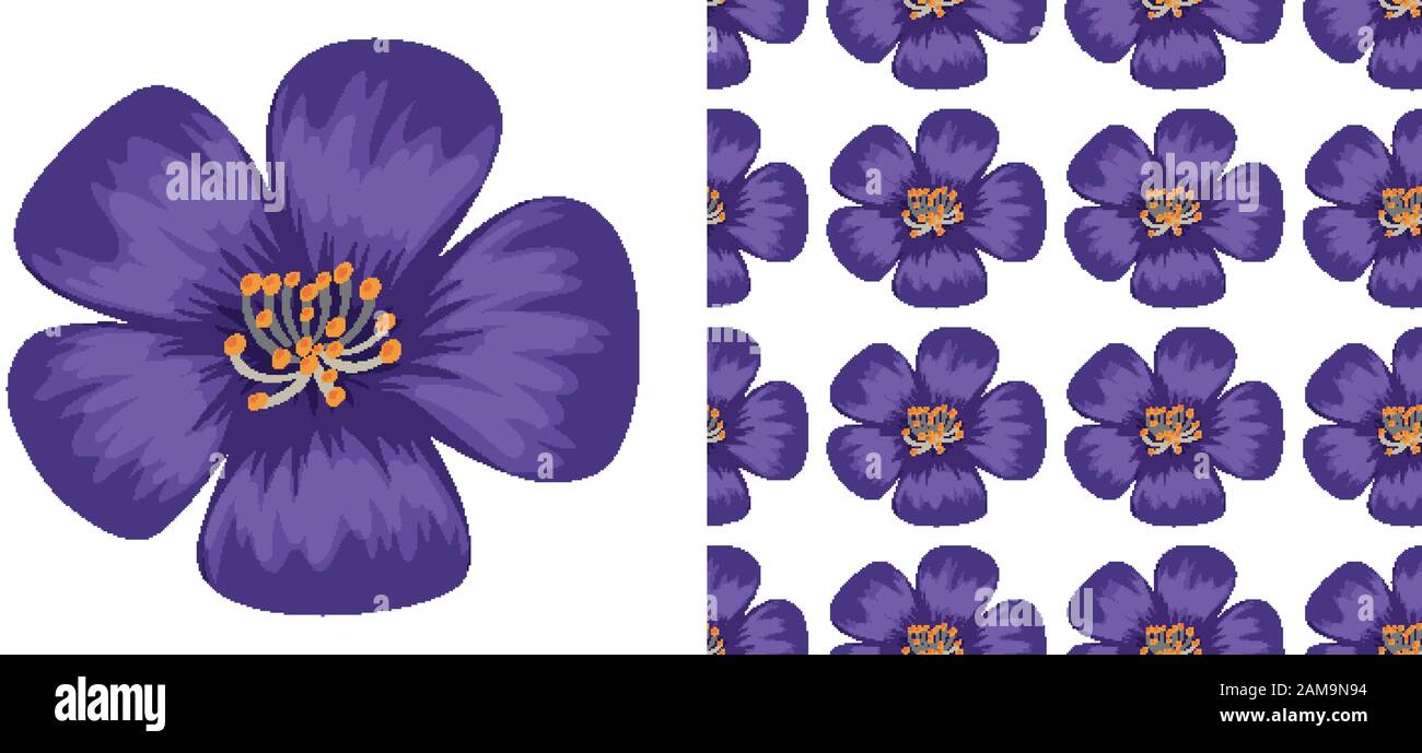 A seamless pattern of flowers on white illustration Stock Vector Image ...