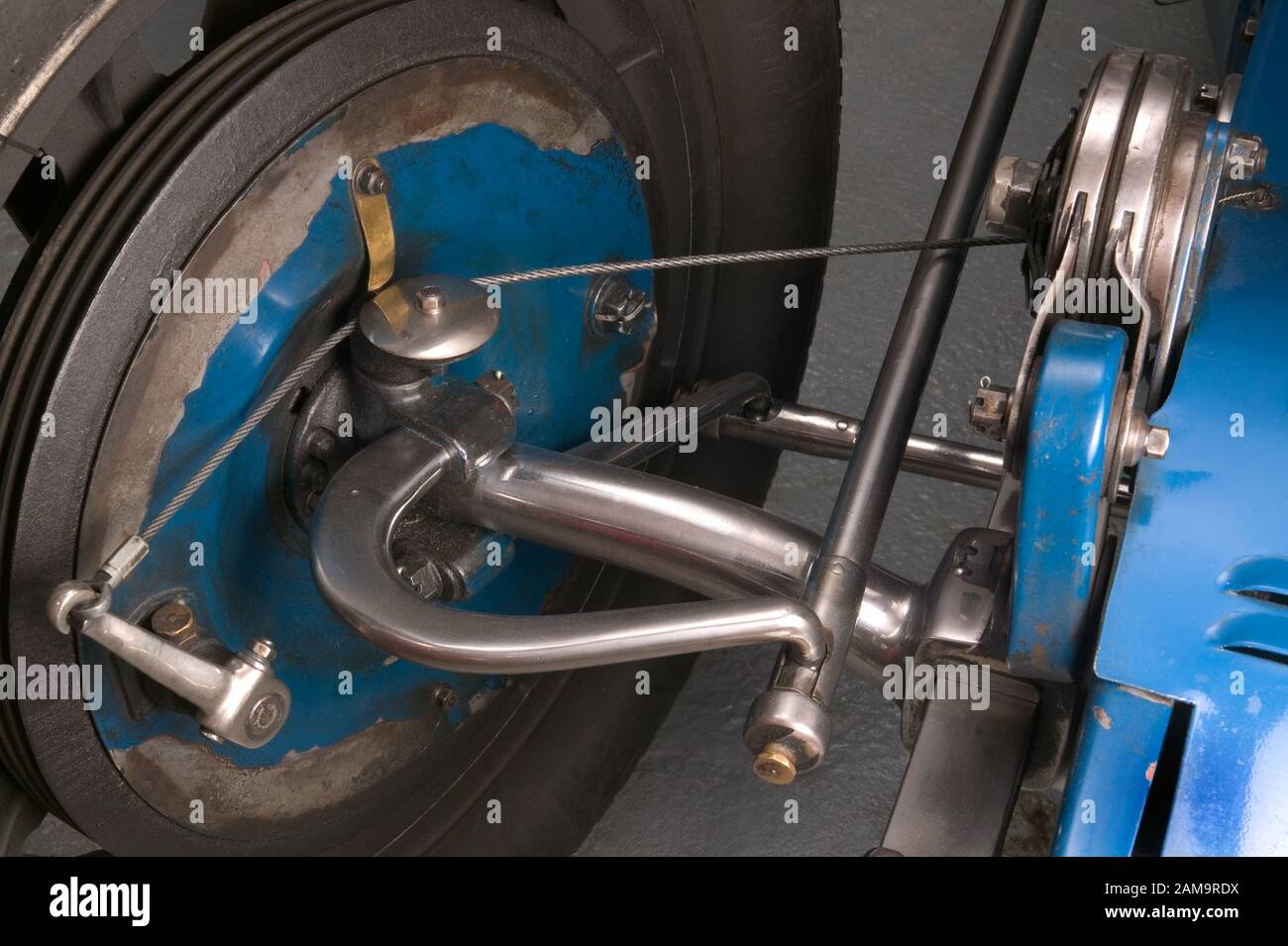 Vintage Bugatti Type 35 front cable brake Stock Photo Alamy