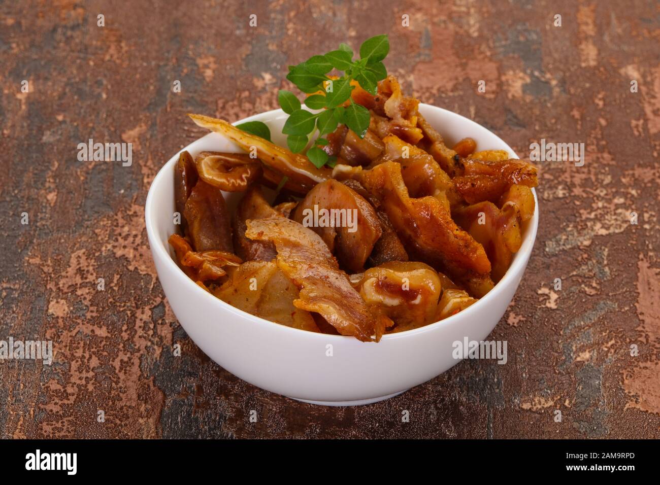 Pork ear snack in the bowl Stock Photo Alamy
