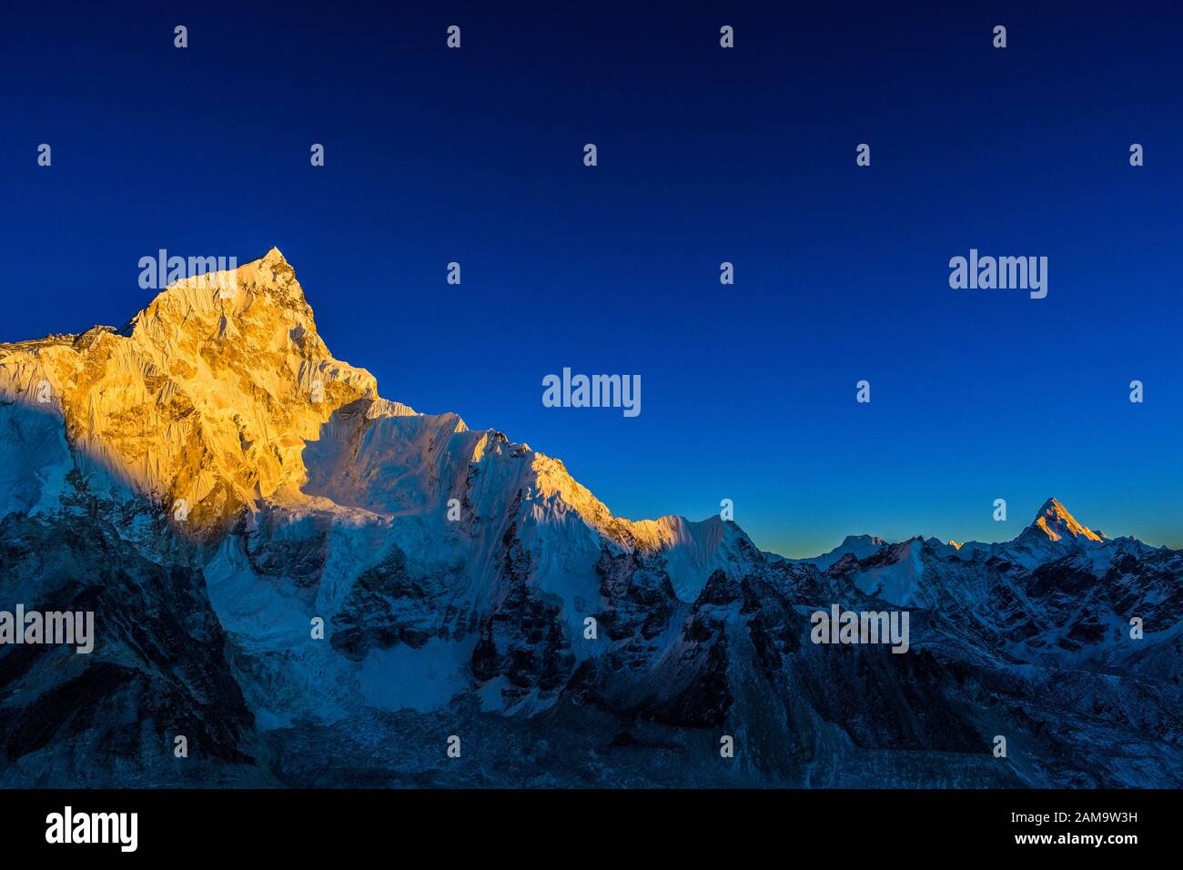 Lhotse mountain at sunset from Kala Pathhar viewpoint on the Everest Base Camp Trek in the Nepal Himalayas Stock Photo