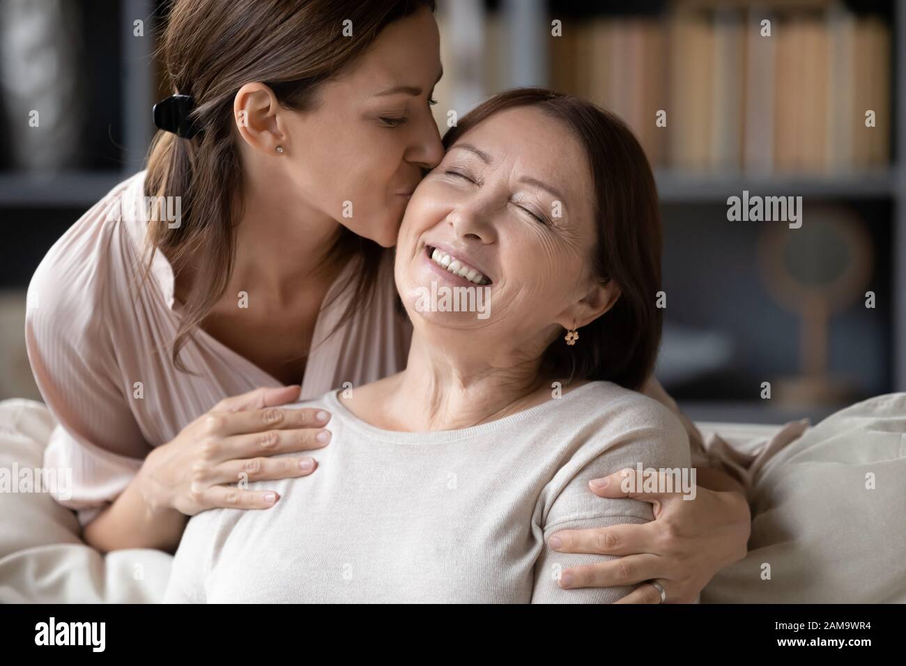 mature mom self kissing
