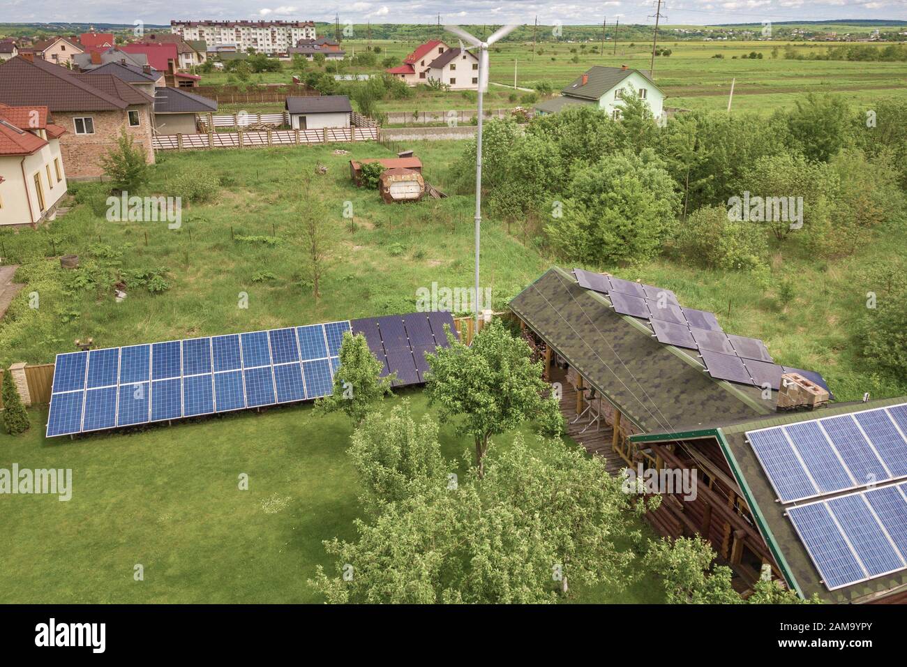 Rooftop wind energy system hi-res stock photography and images - Alamy