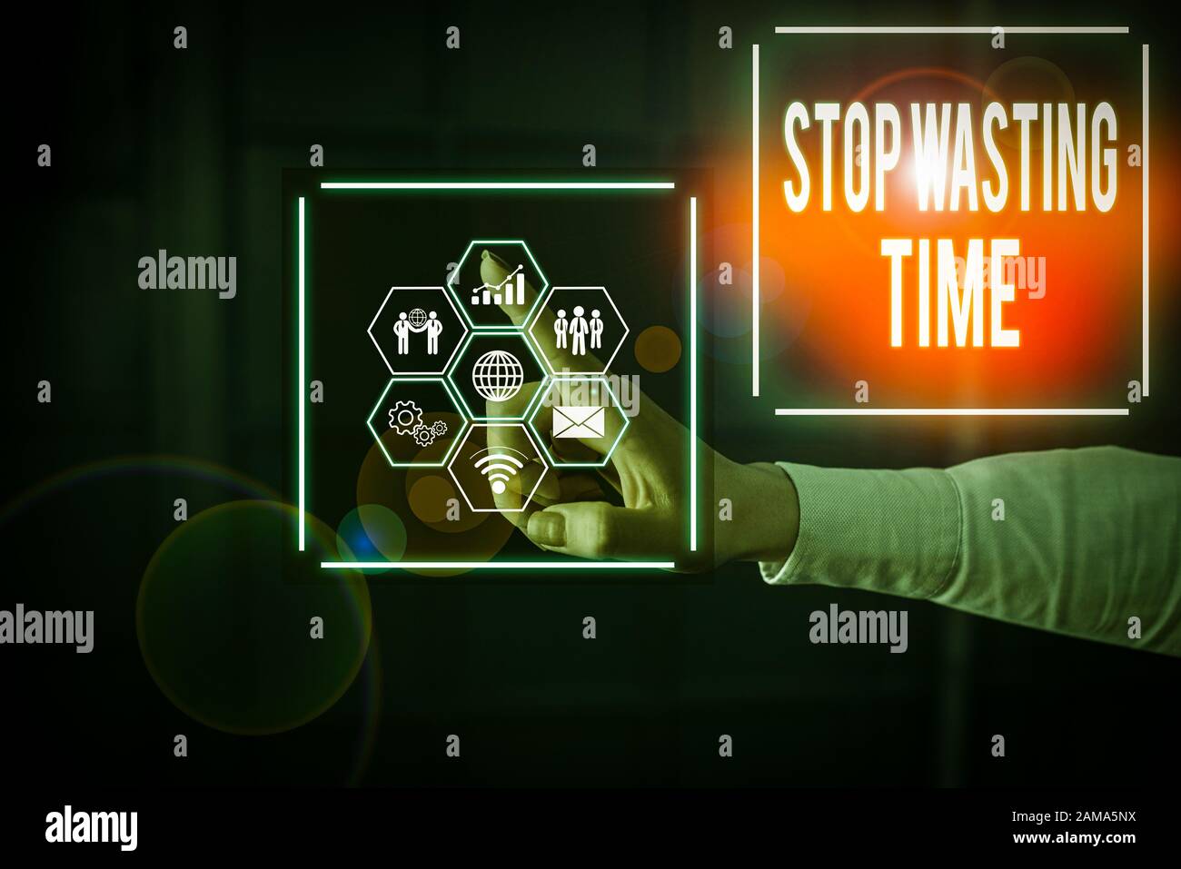 Conceptual hand writing showing Stop Wasting Time. Concept meaning