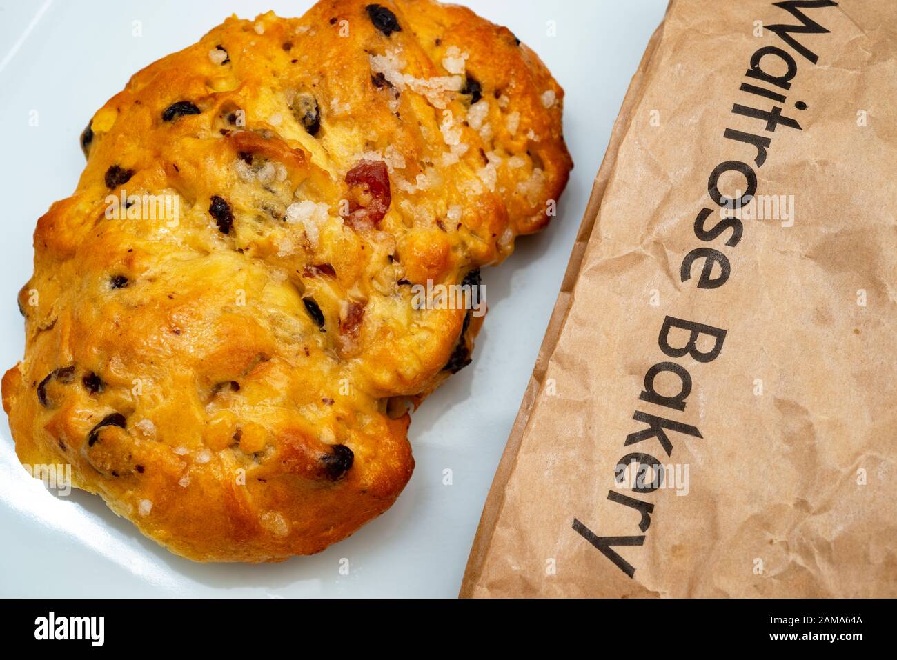 Marlborough Bun Waitrose Bakery Stock Photo - Alamy