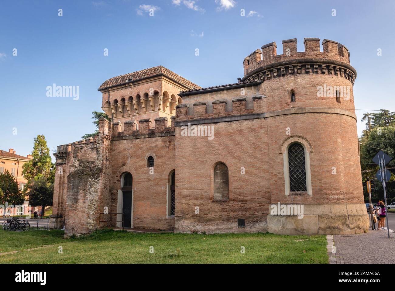 Porta Saragozza, one of the twelve gates of the ancient walls of Bologna, capital and largest city of the Emilia Romagna region in Northern Italy Stock Photo