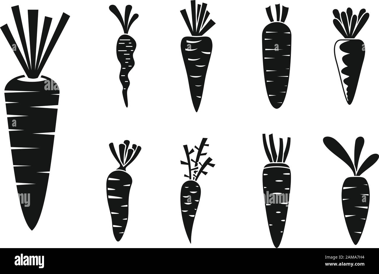 Carrot vegetable icons set. Simple set of carrot vegetable vector icons for  web design on white background Stock Vector Image & Art - Alamy