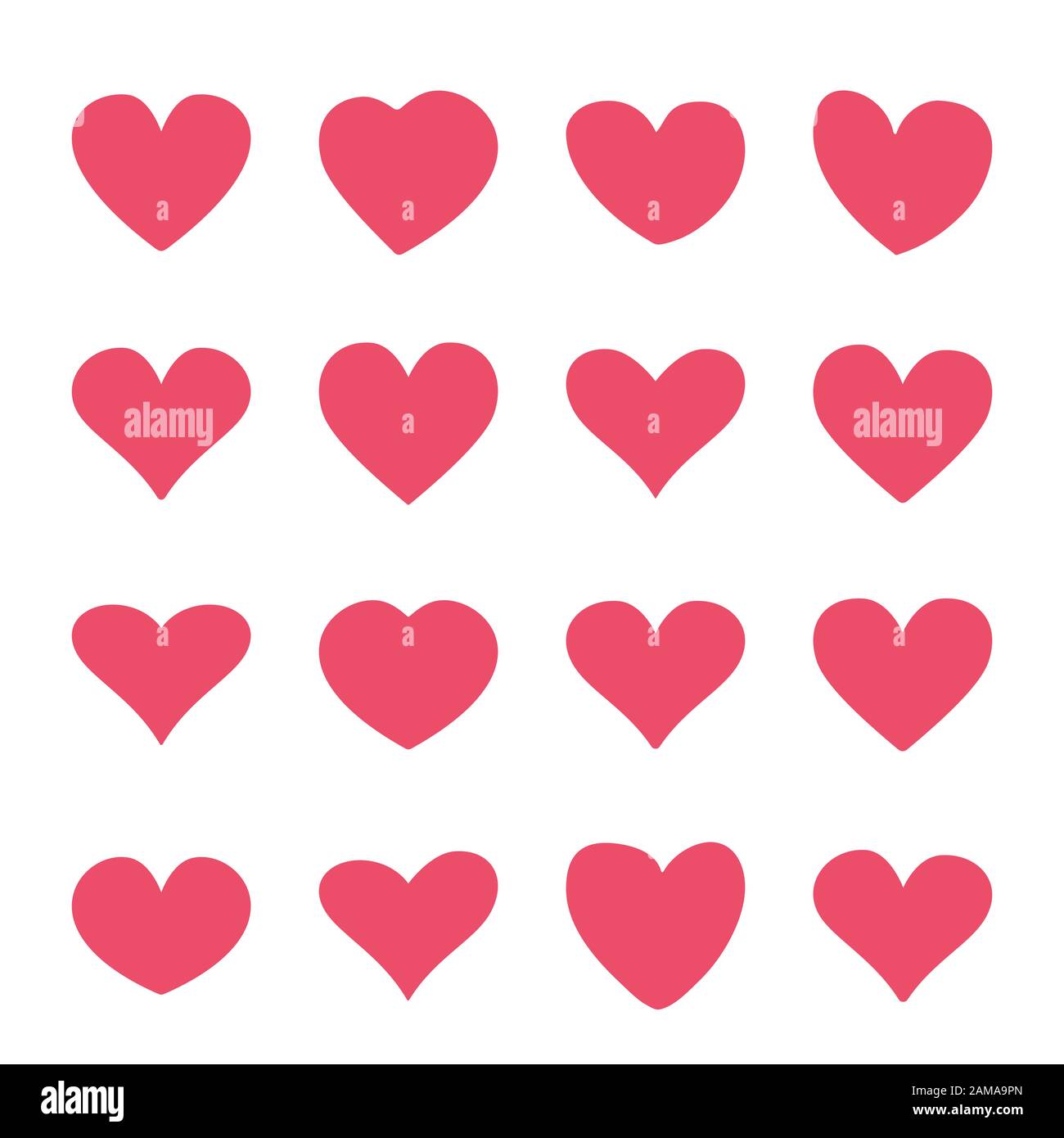Set of red heart icons in a flat design Stock Vector Image & Art - Alamy