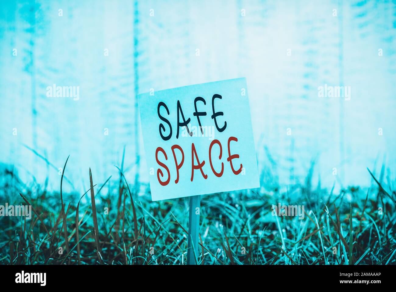 Safe Space Lettering Text sign showing Safe Space. Business photo showcasing a place or room ...