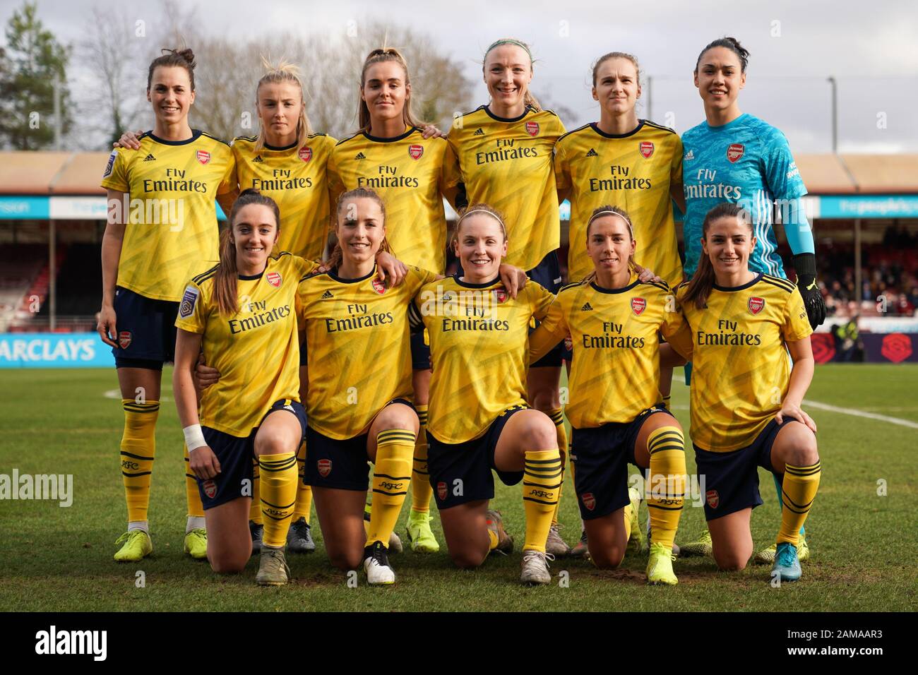 Crawley Uk 12th Jan 2020 Starting Xi Of Arsenal Ahead Of The Barclays Fa Women S Super League Football Match Between Brighton Hove Albion Wfc And Arsenal Women At The People S Pension