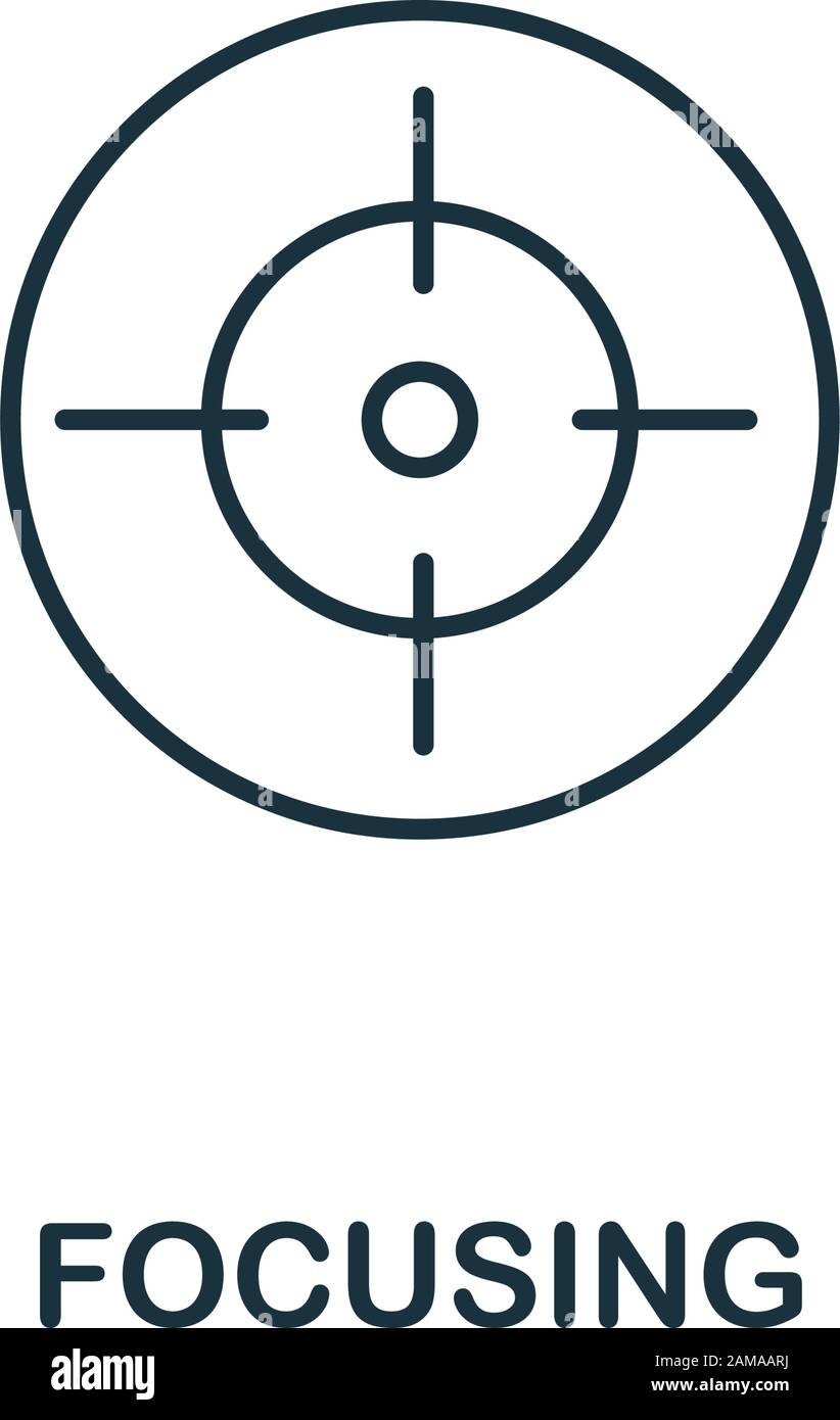 Focusing icon. Line style symbol from productivity icon collection