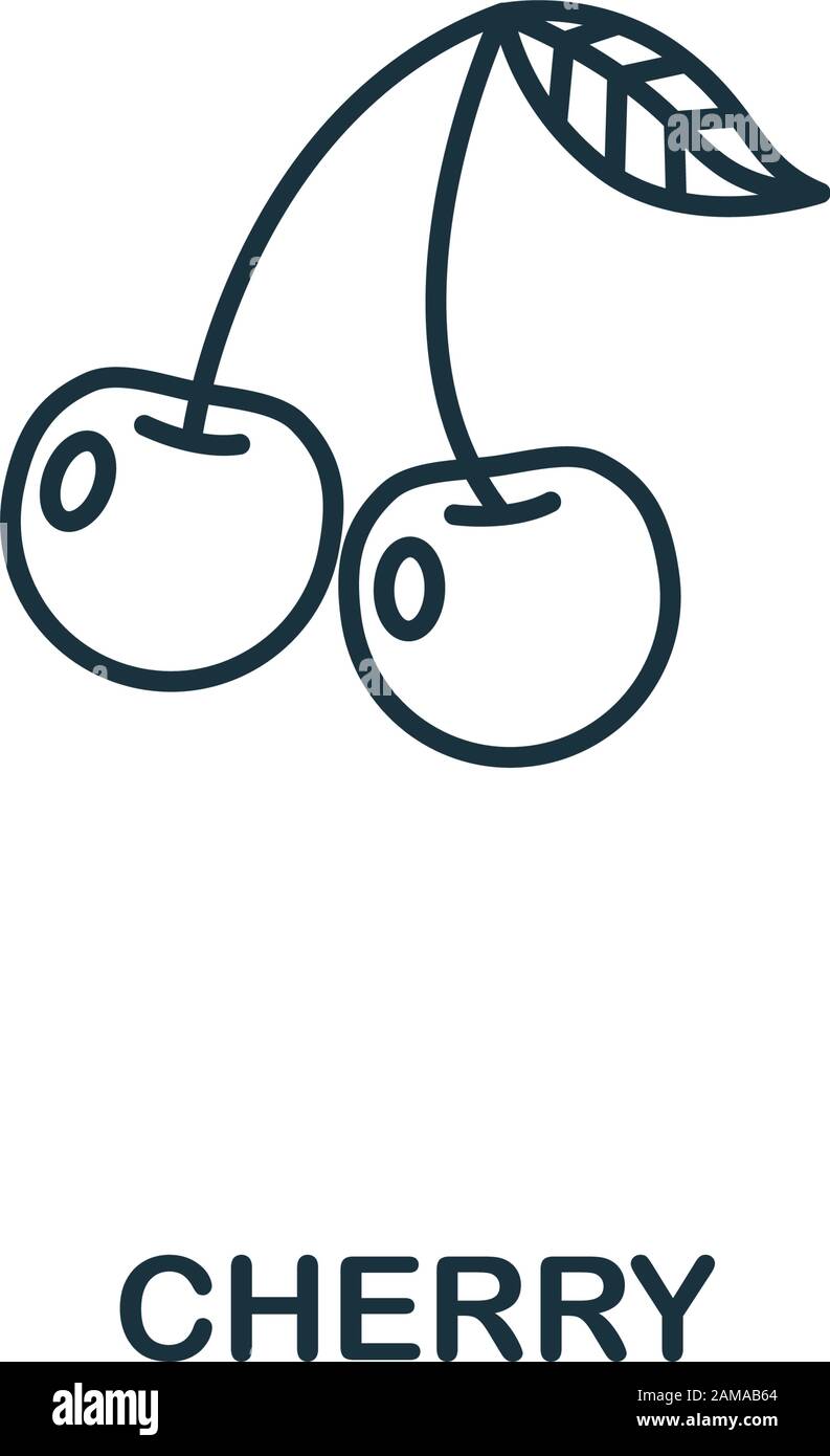 Cherry icon from fruits collection. Simple line element cherry symbol