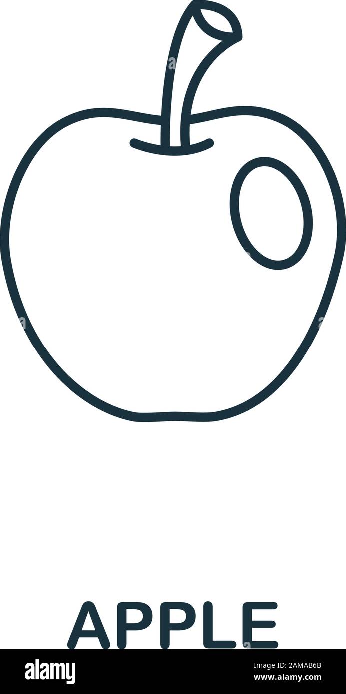 Apple icon from fruits collection. Simple line element apple symbol for ...