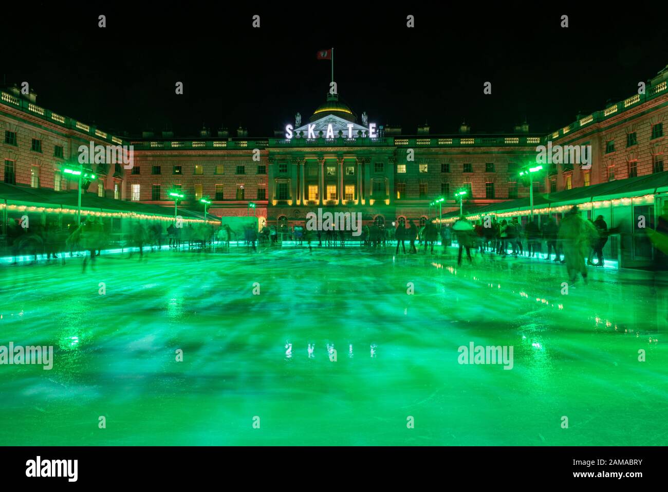Ice skating at Somerset House, London Stock Photo Alamy