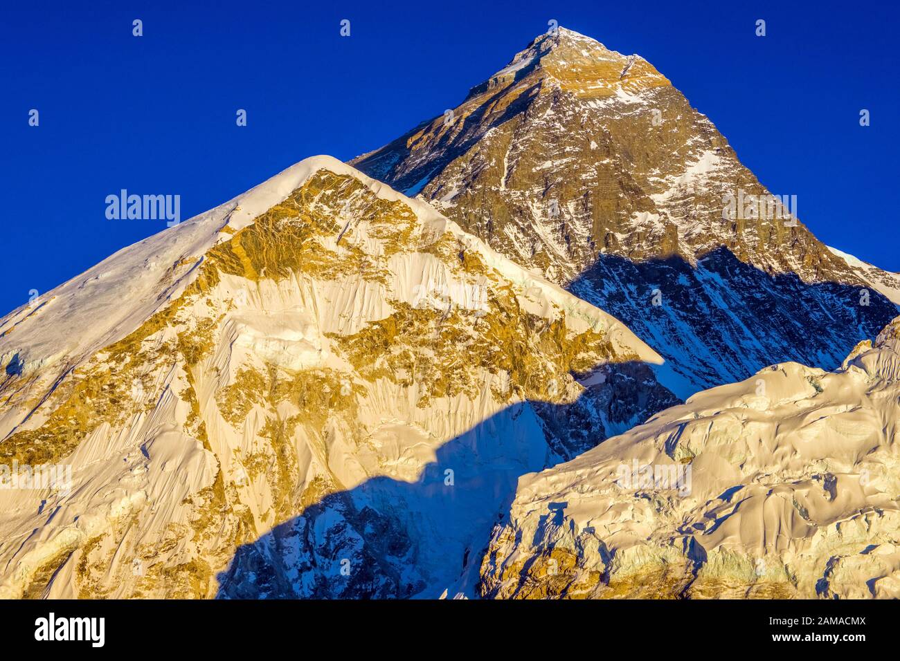 Everest summit from Kala Patthar, Khumbu, Nepal Himalayas Stock Photo