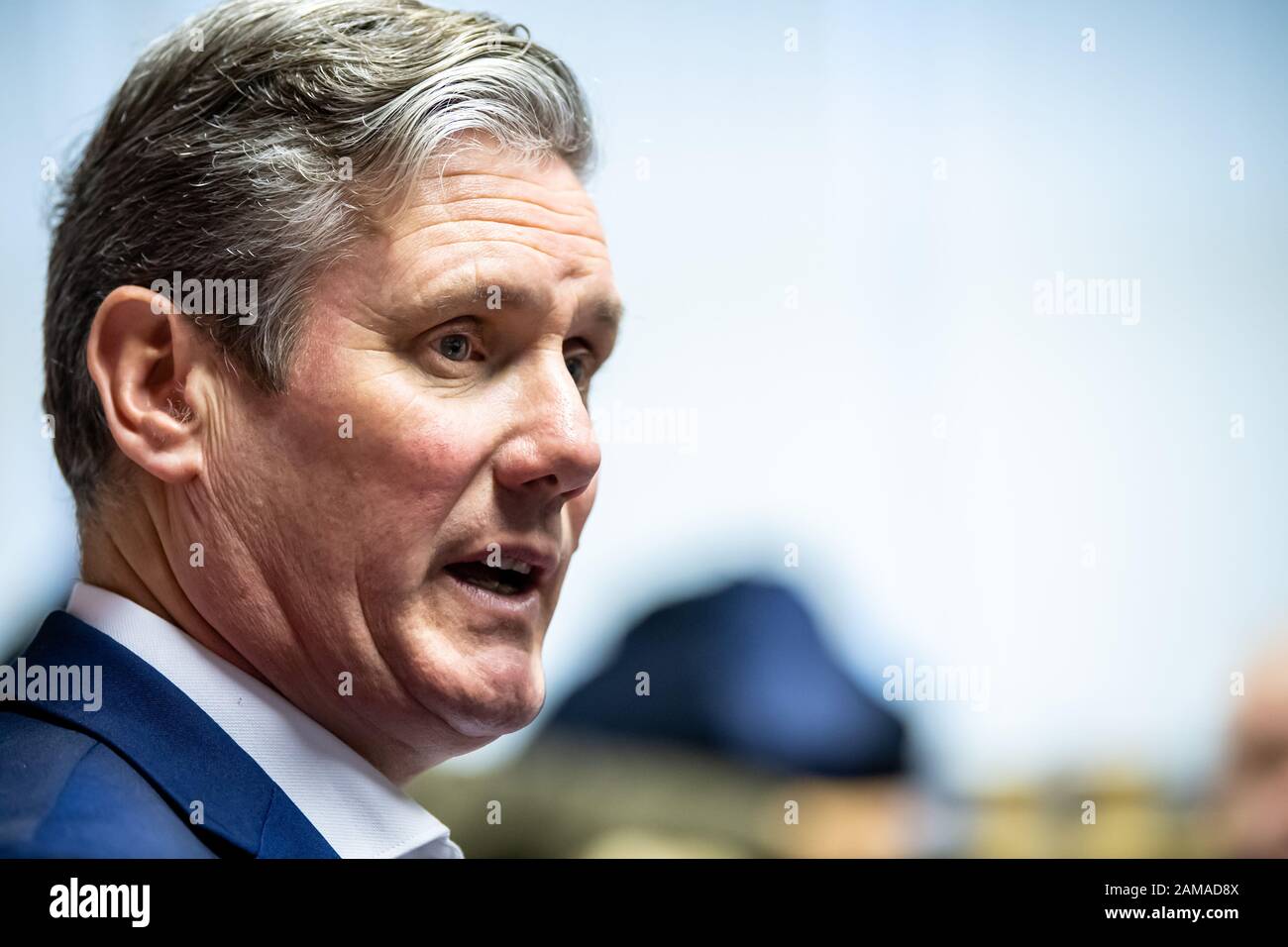 Labour MP Sir Keir Starmer on visit to Oldham 11th January 2020. Stock Photo