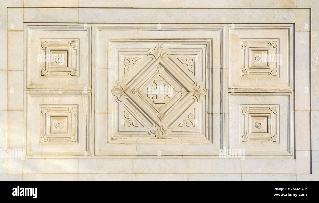 Ornament of the walls of the Cathedral of Christ the Savior. Moscow, Russia Stock Photo