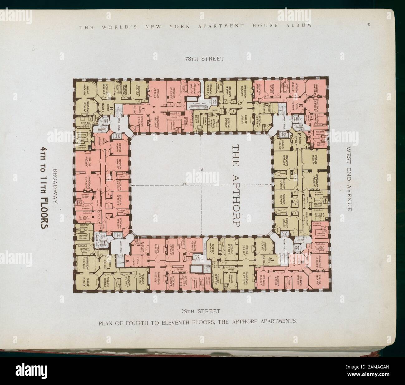 Plan of fourth to eleventh floors, the Apthorp Apartments Plan of