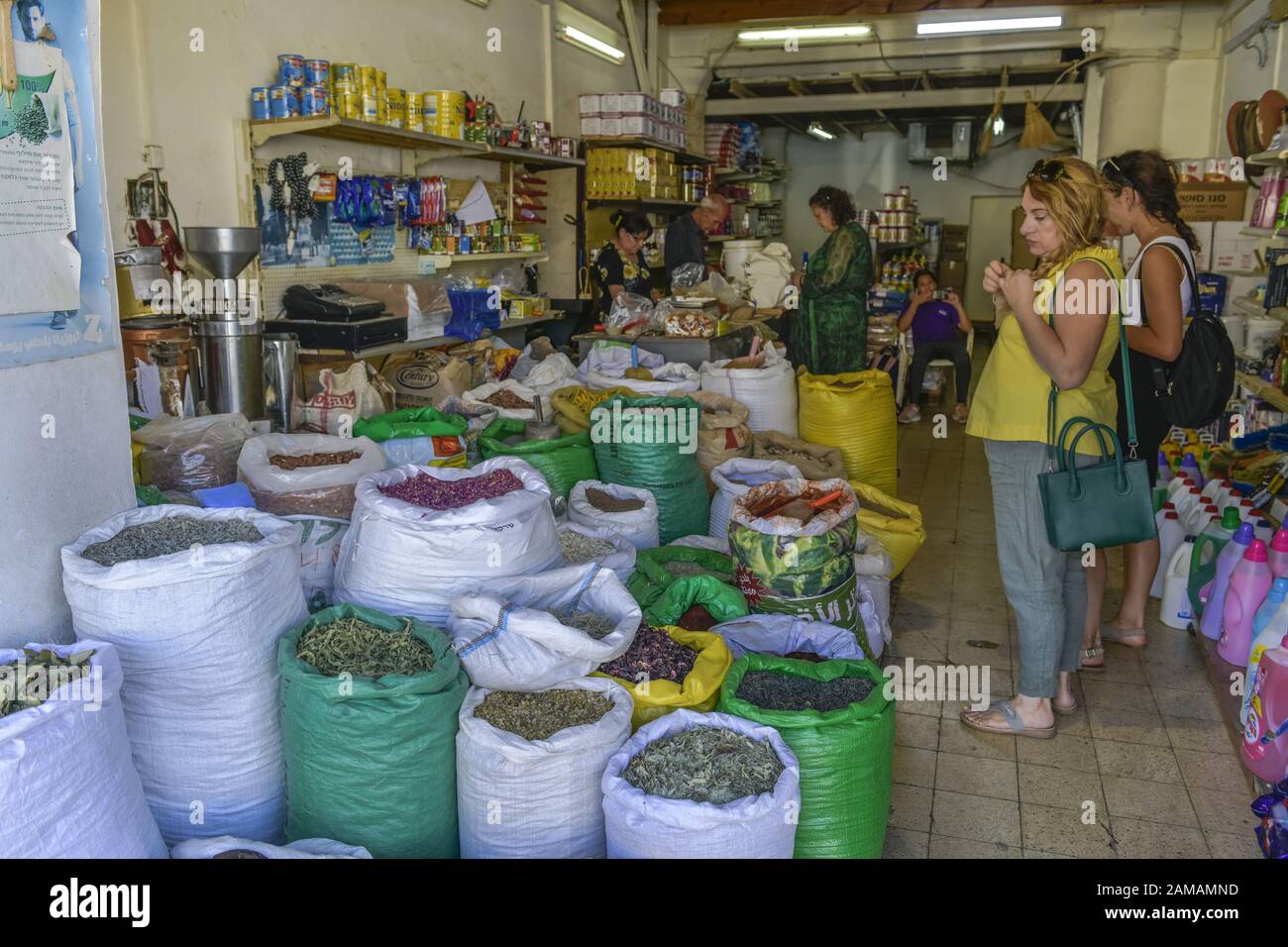 Gewürze, Marktstand, Souk, Altstadt, Akko, Israel Stock Photo