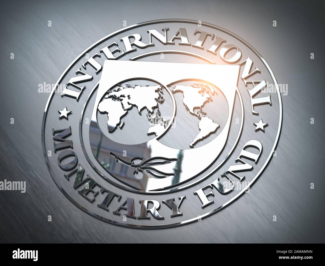 IMF International Monetary Fund symbol or sign. 3d illustration Stock Photo