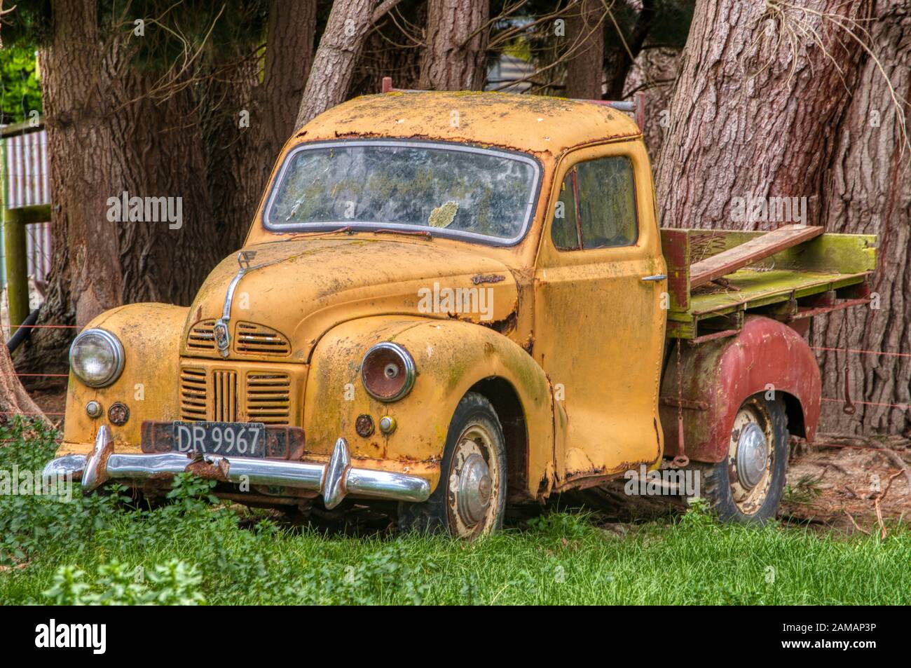 Old pick-up truck at The Shearers Quarters, Temuka, New Zealand Stock Photo