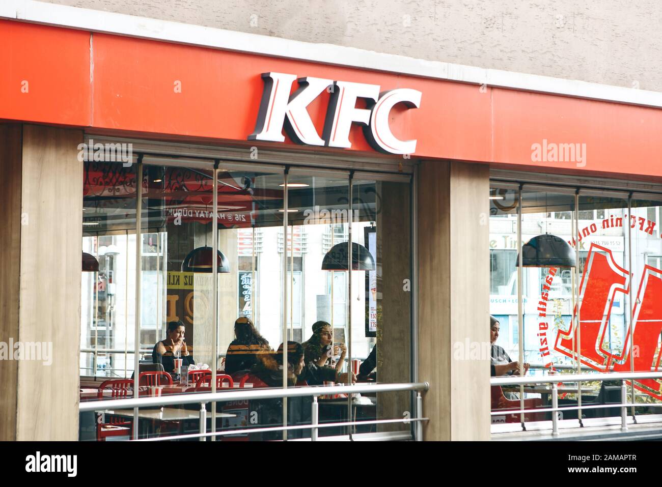 Istanbul, December 29, 2019 - KFC fast food restaurant in Istanbul Stock Photo