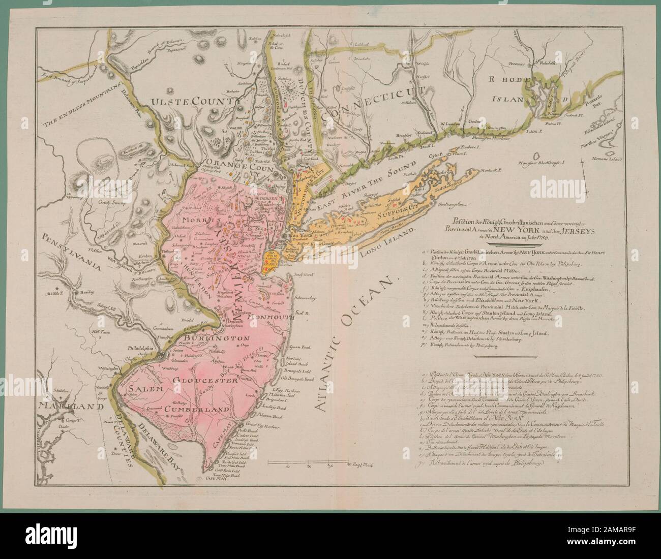 Position Der Konigl Grosbrittanischen Und Derer Vereinigten Provinzial Armee In New York Und Dem Jerseys In Nord America Im Jahr 1780 Citation Reference Nebenzahl Printed Battle Plans 9 Citation Reference Research Catalog Of Maps