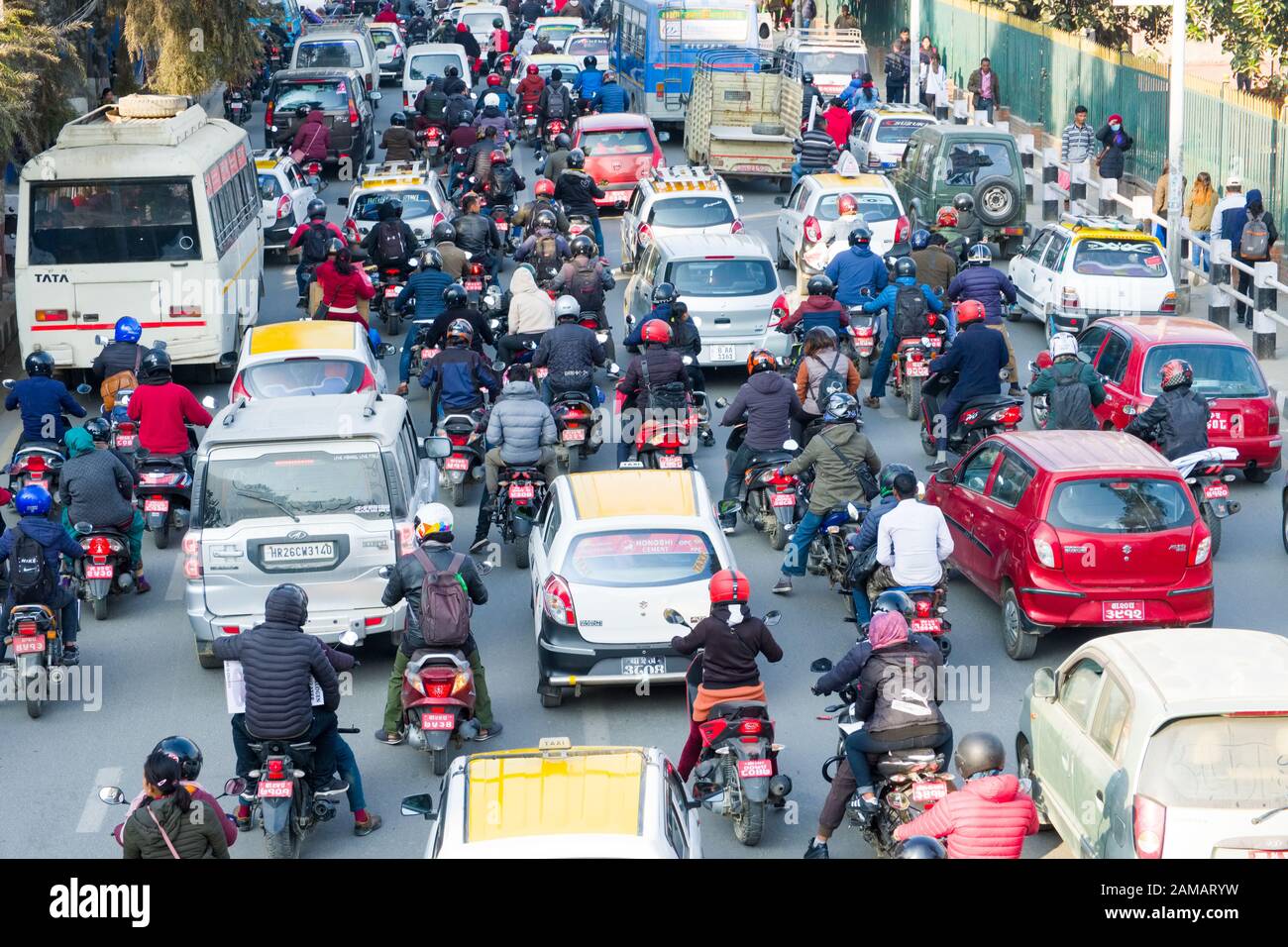Traffic congestion on the streets of Kathmandu,Nepal Stock Photo Alamy