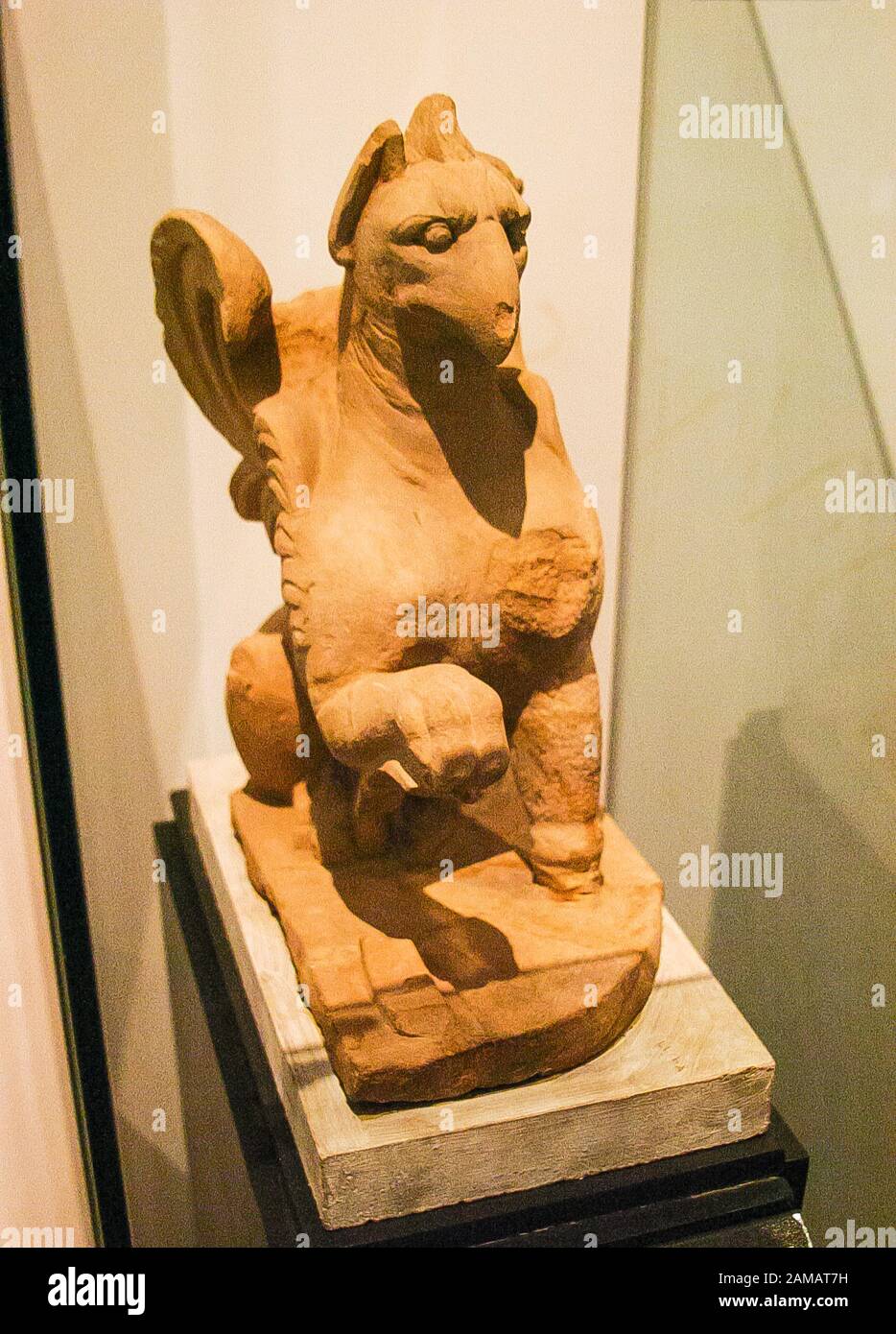 Egypt, Alexandria, National Museum, a griffon, a mix of lion and bird. Stock Photo