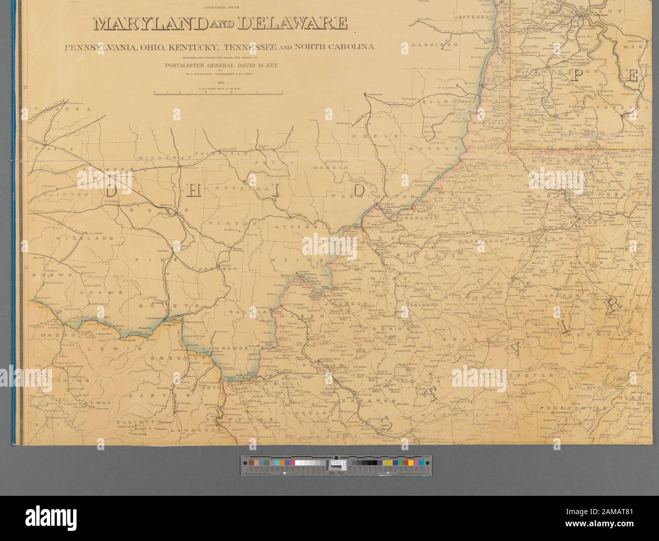Road Map Of Kentucky And Tennessee Together Preliminary Post Route Map Of The States Of Virginia And West Virginia  Together With Maryland And Delaware, Pennsylvania, Ohio, Kentucky, Tennessee  And North Carolina September 1, 1880 Of Edition Statement Is Manuscript