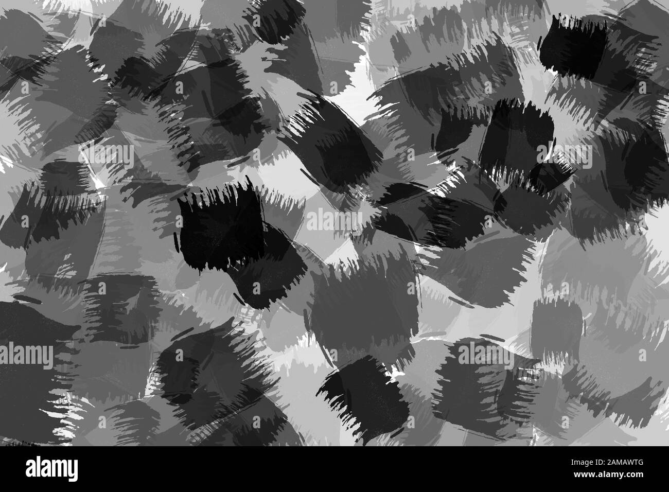 Artistic painted background. Random stains of paint in black and white