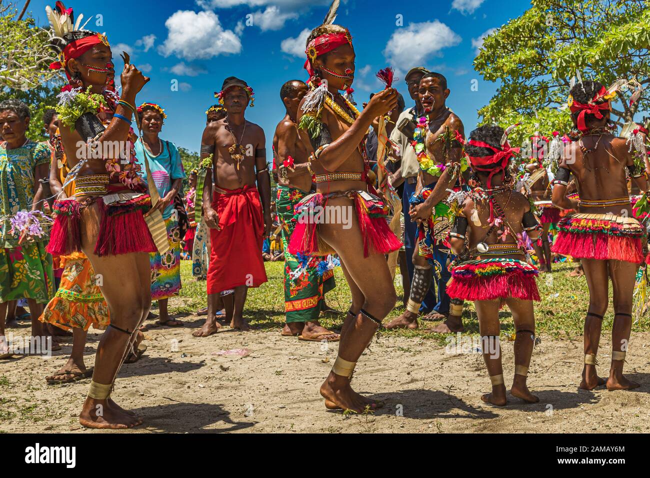 Traditional Milamala Dance of Trobriand Islands during the Festival of