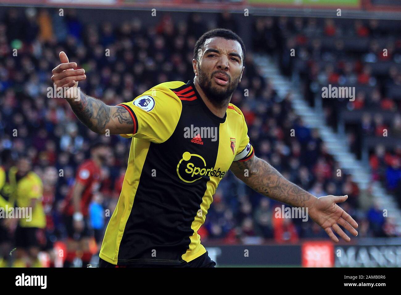 Bournemouth Uk 12th Jan 2020 Troy Deeney Of Watford Celebrates