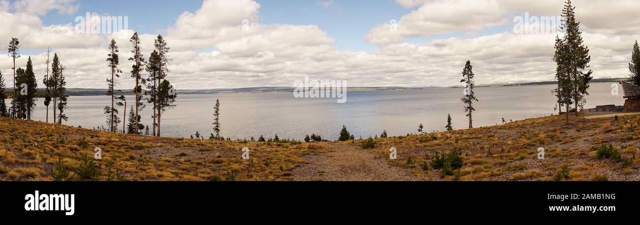 Blick auf den Yellowstone Lake Stock Photo