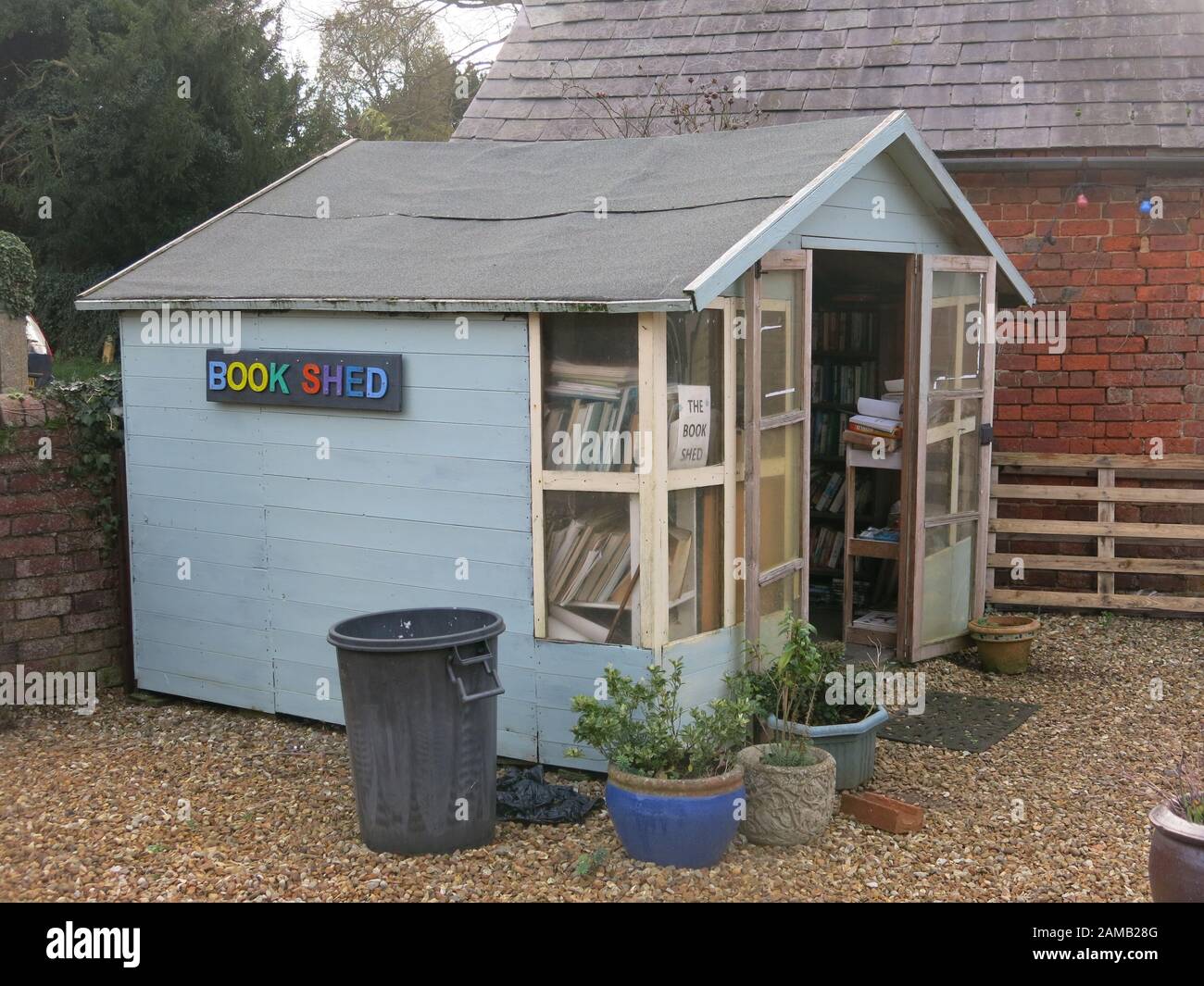 The quaint little "Book Shed", one of the visitor attractions to shop