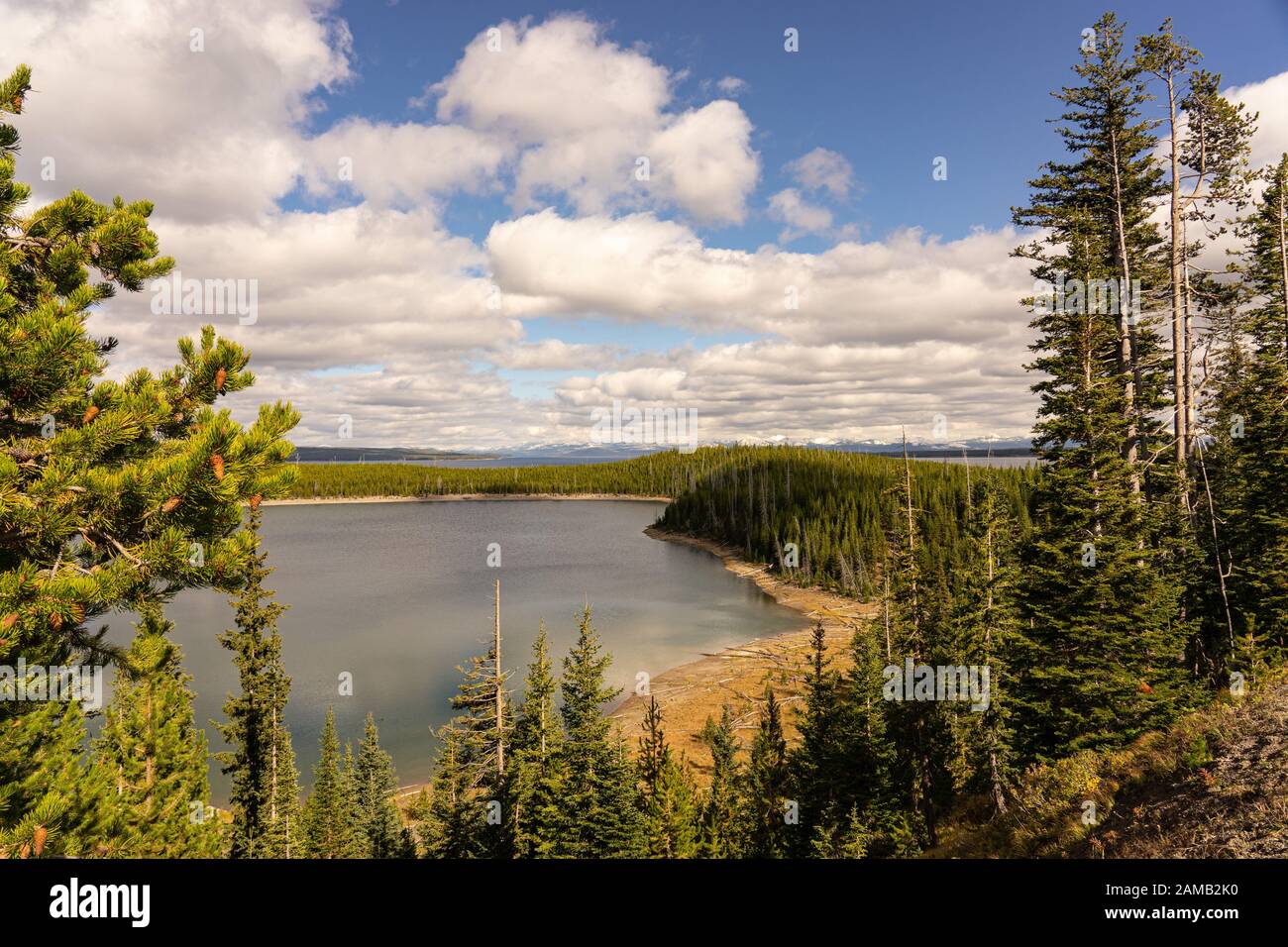 Blick auf den Lake Yellowstone Stock Photo