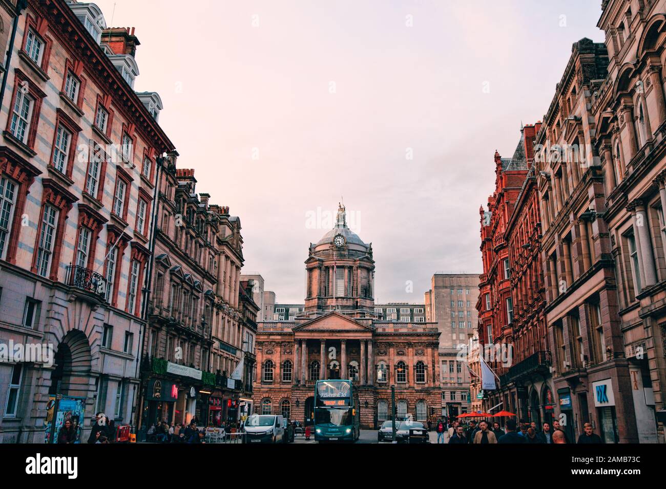 Liverpool, UK - 19 October 2019: Architecture of Liverpool, Castle St ...